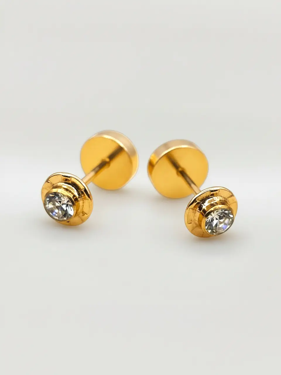 Aros Abridores Brillo de Circón Mediano Oro 14k 3