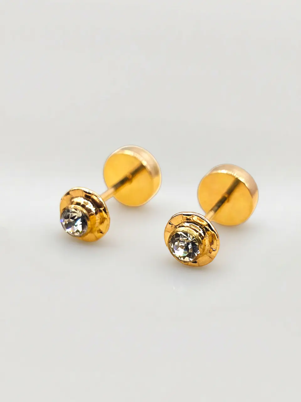 Aros Abridores Brillo de Circón Mediano Oro 14k 1