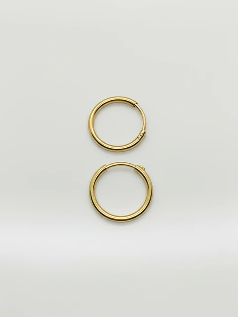 Aros Tubulares de Diseño Limpio Oro 18k