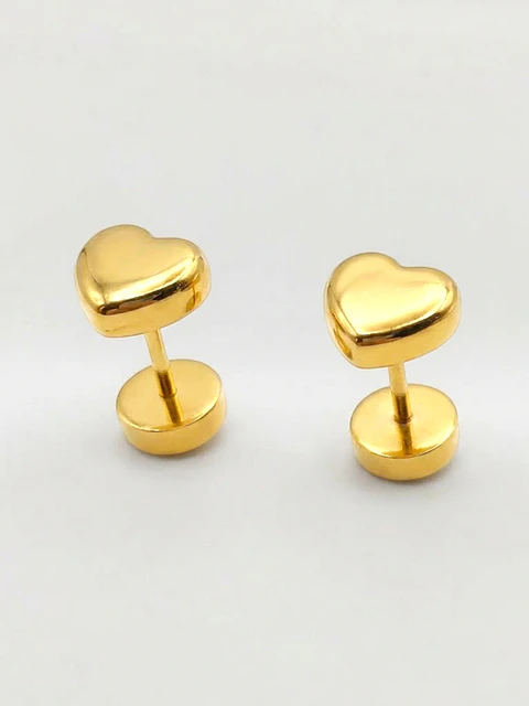 Aros Corazón de Pureza Mediano Oro 14k