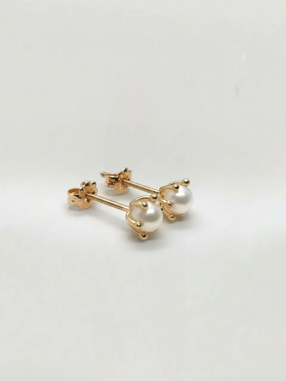 Aros Pistilo Perla Cultivada de Estatus Grande Oro 18k 2