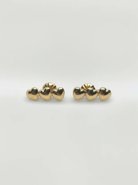 Aros Trilogía de Corazones Chico Oro 18k