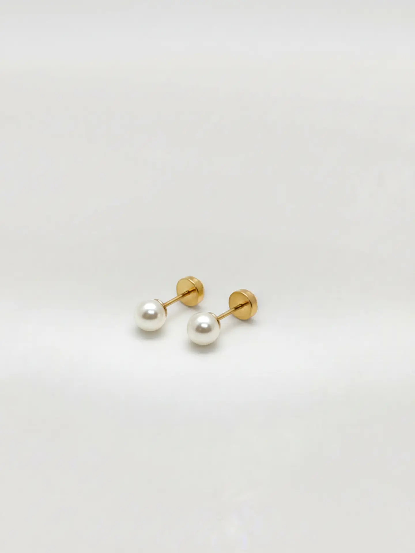 Aros Perla Clásica Chico Oro 14k 2