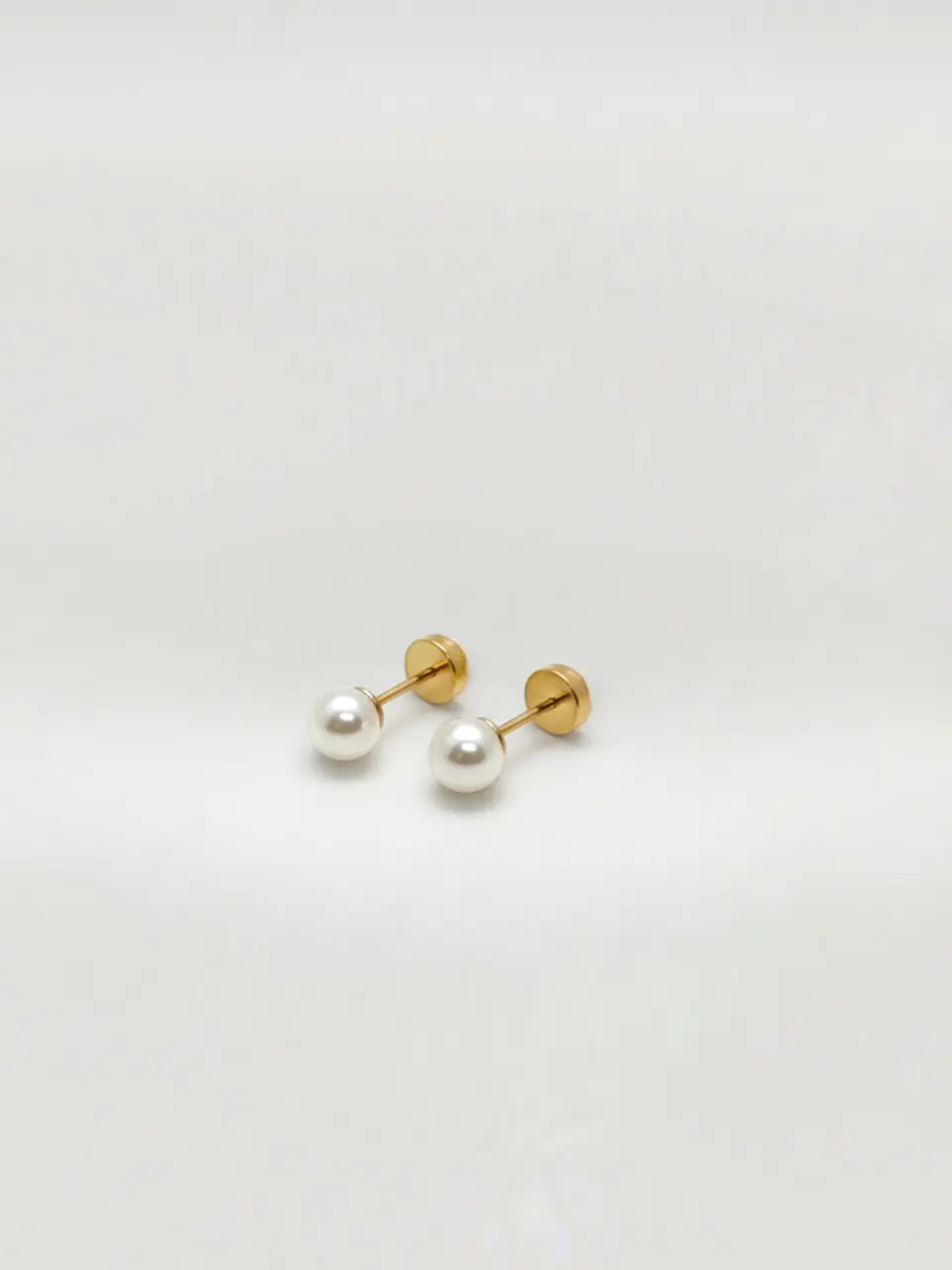 Aros Perla Clásica Chico Oro 14k 2