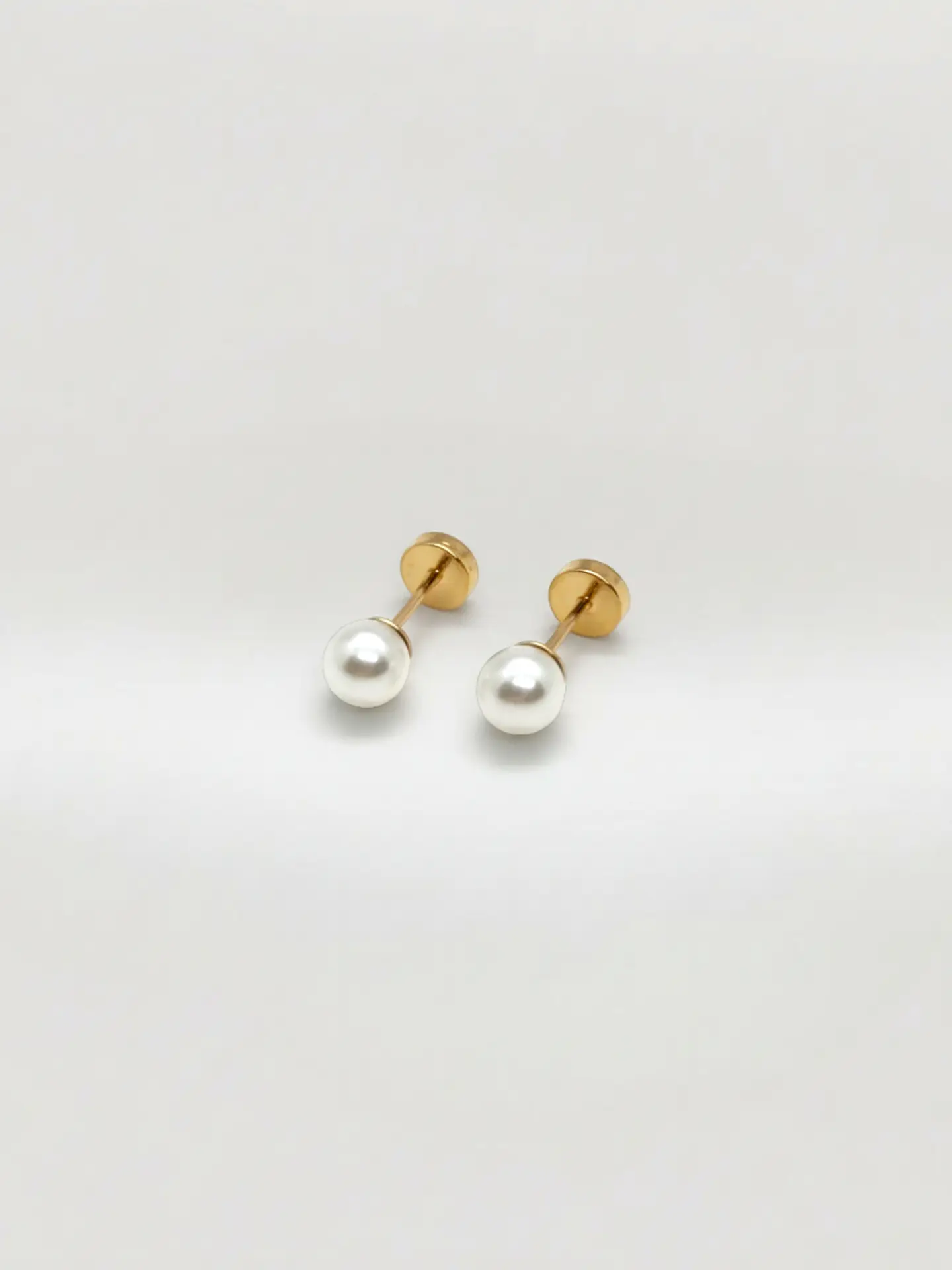 Aros Perla Clásica Chico Oro 14k 1