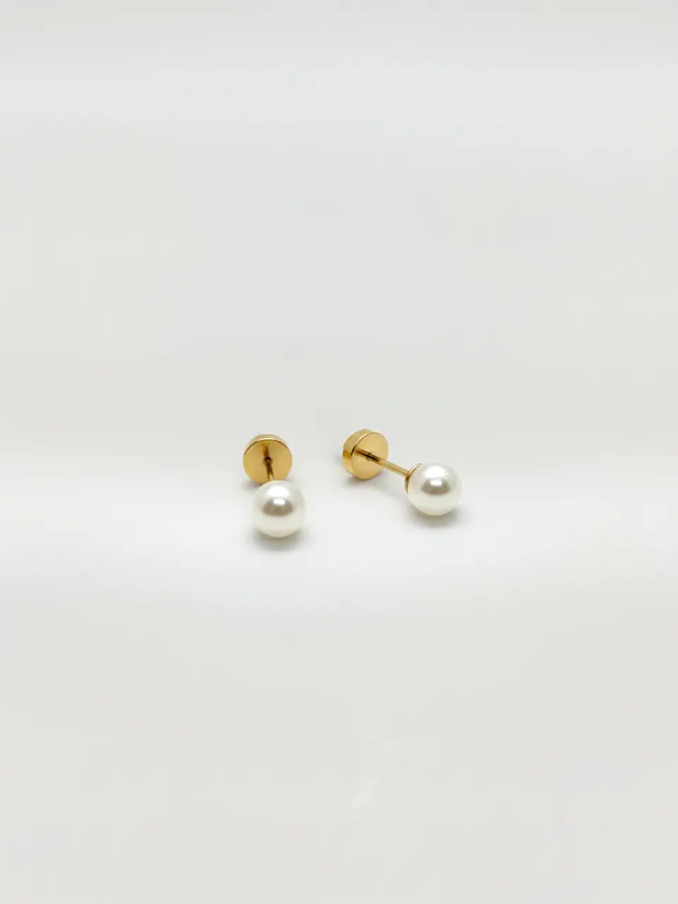 Aros Perla Clásica Mediano Oro 14k 1