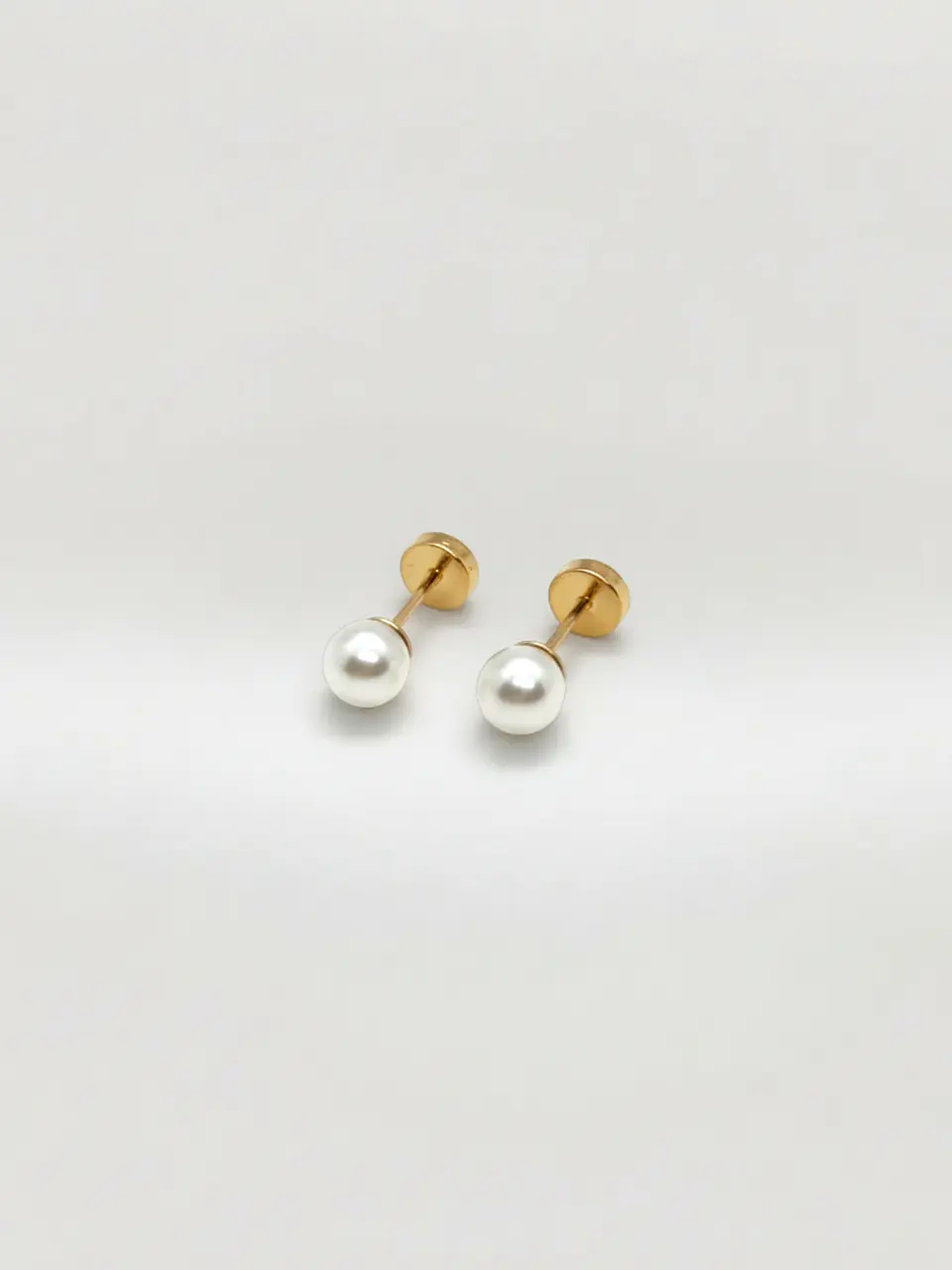 Aros Perla Clásica Mediano Oro 14k 4