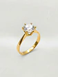 Anillo Solitario Corona de 6 Puntos Circón Oro 18k - Miniatura 1