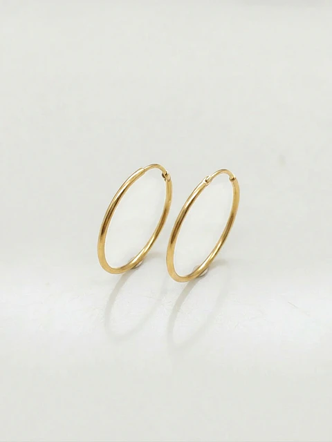Aros Argollas Tubulares Vanguardistas Oro 18k