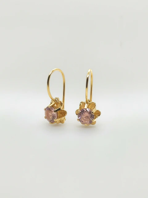 Aros Chatón Italiano Rosa de Francia de Gala Oro 18k