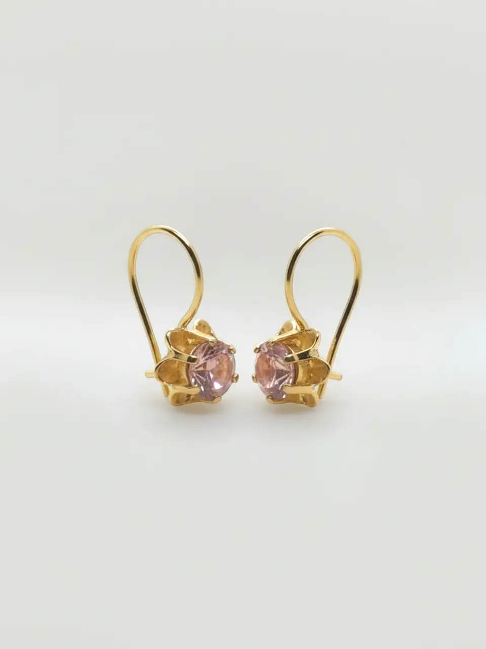 Aros Chatón Italiano Rosa de Francia de Gala Oro 18k 4
