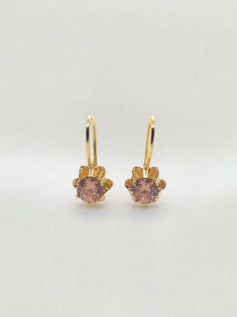 Aros Chatón Italiano Rosa de Francia de Gala Oro 18k