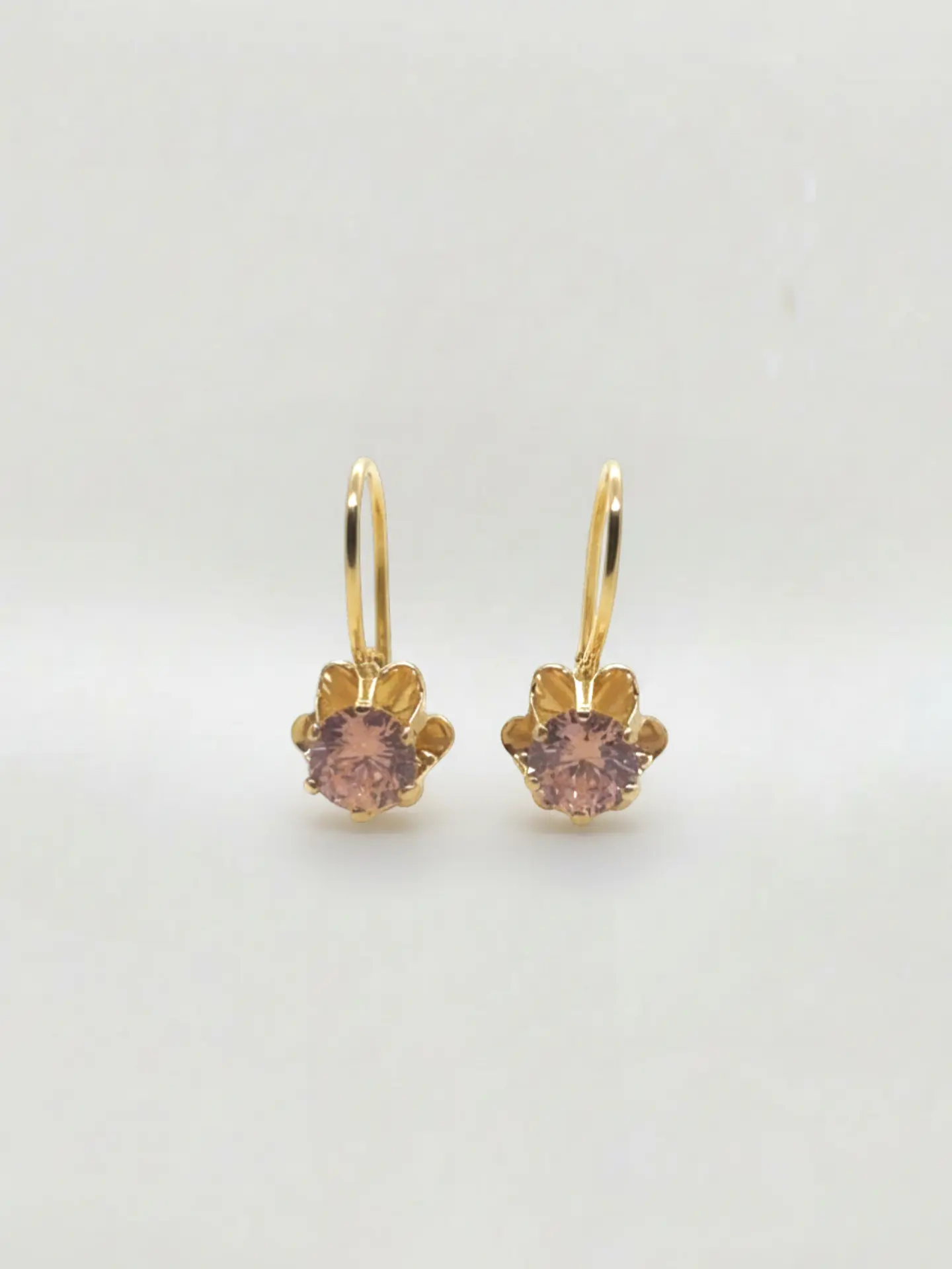 Aros Chatón Italiano Rosa de Francia de Gala Oro 18k 1