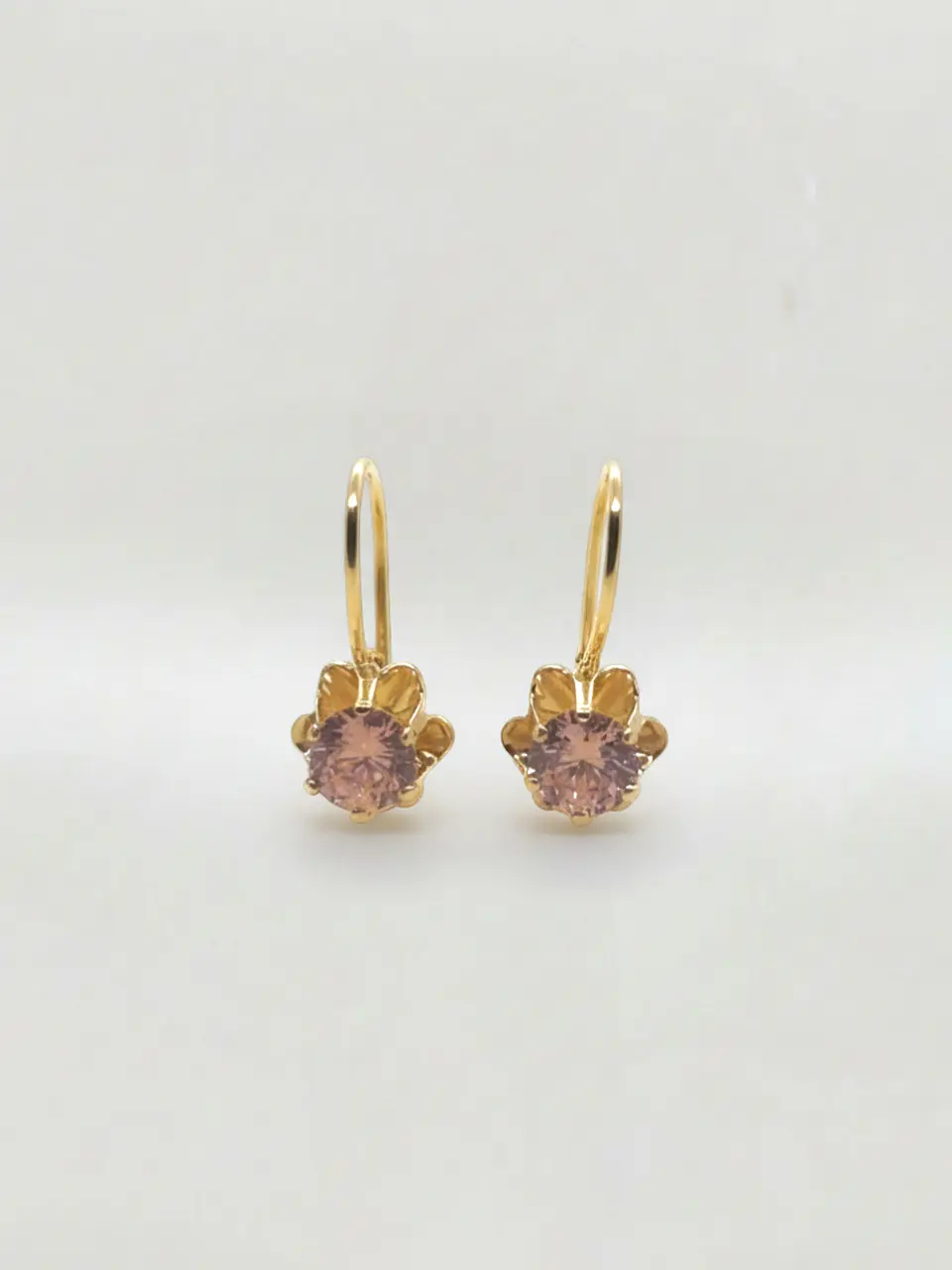 Aros Chatón Italiano Rosa de Francia de Gala Oro 18k 1