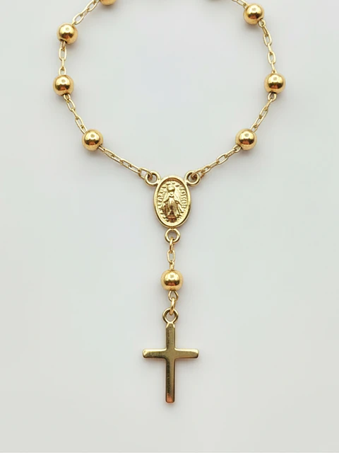 Pulsera Denario de Fe Sagrada Oro 18k