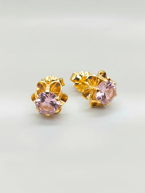 Aros Chatón Italiano Rosa de Francia Grande Oro 18k