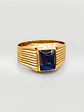 Anillo Sello Real de Zafiro Azul Oro 18k - Miniatura 1