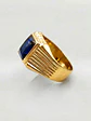 Anillo Sello Real de Zafiro Azul Oro 18k - Miniatura 3