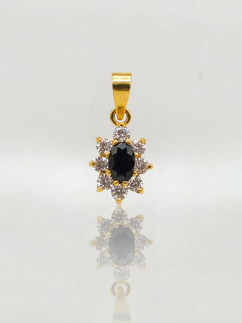 Colgante Lady Ónix y Circones Oro 18k