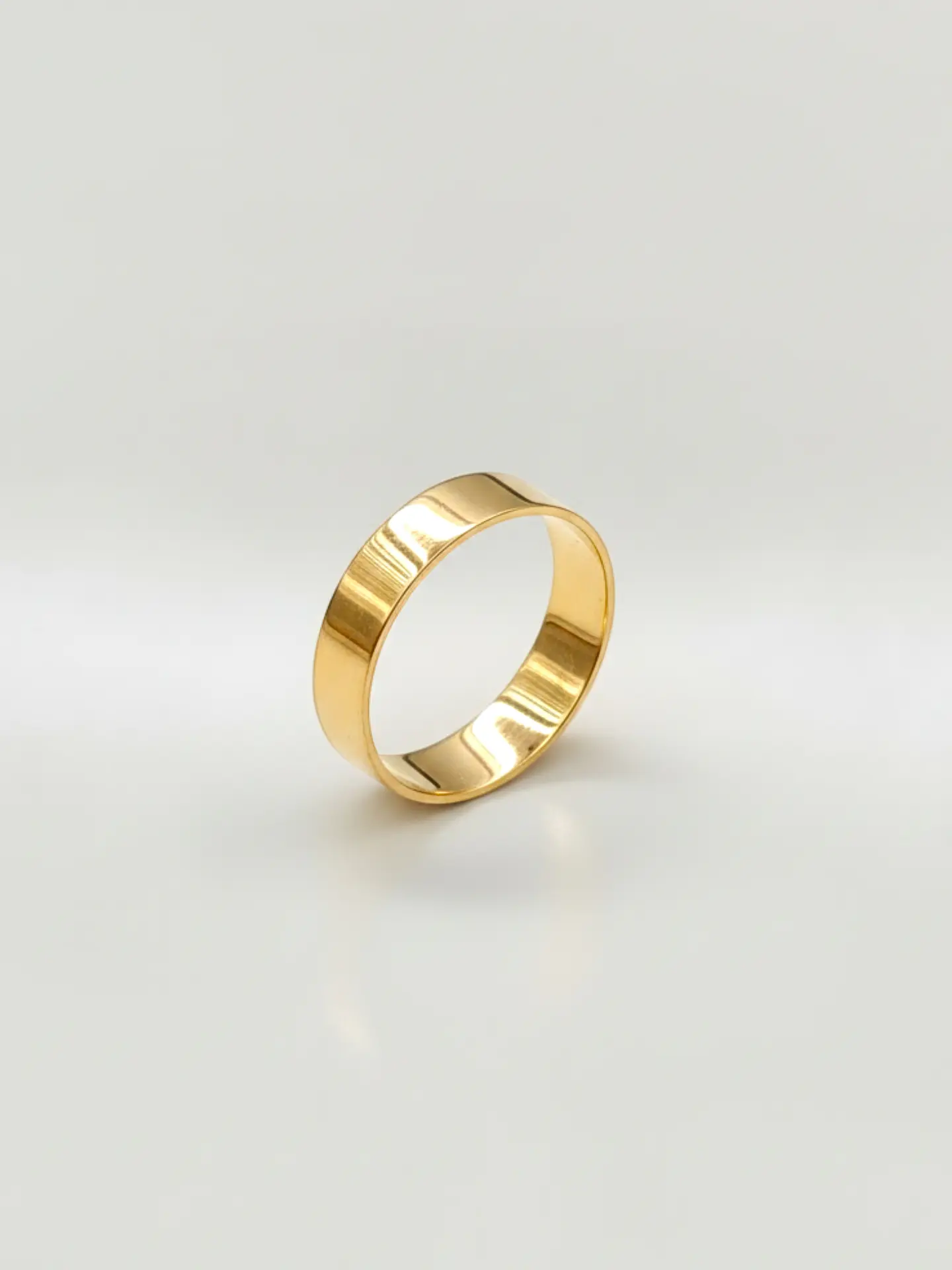 Argolla Individual Diseño Plano Oro 18k 1