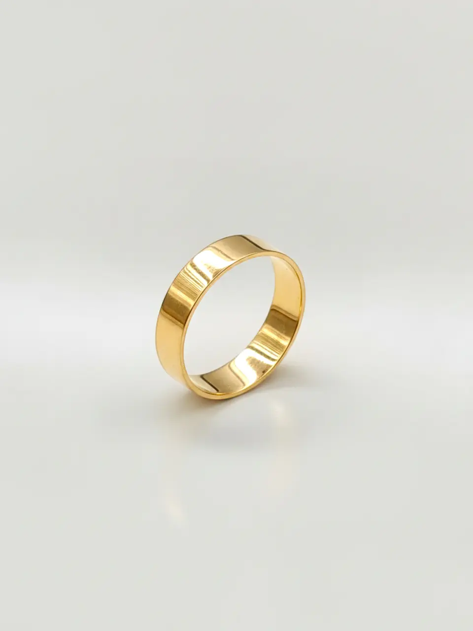 Argolla Individual Diseño Plano Oro 18k 1