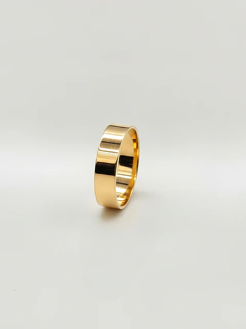 Argolla Individual Diseño Plano Oro 18k
