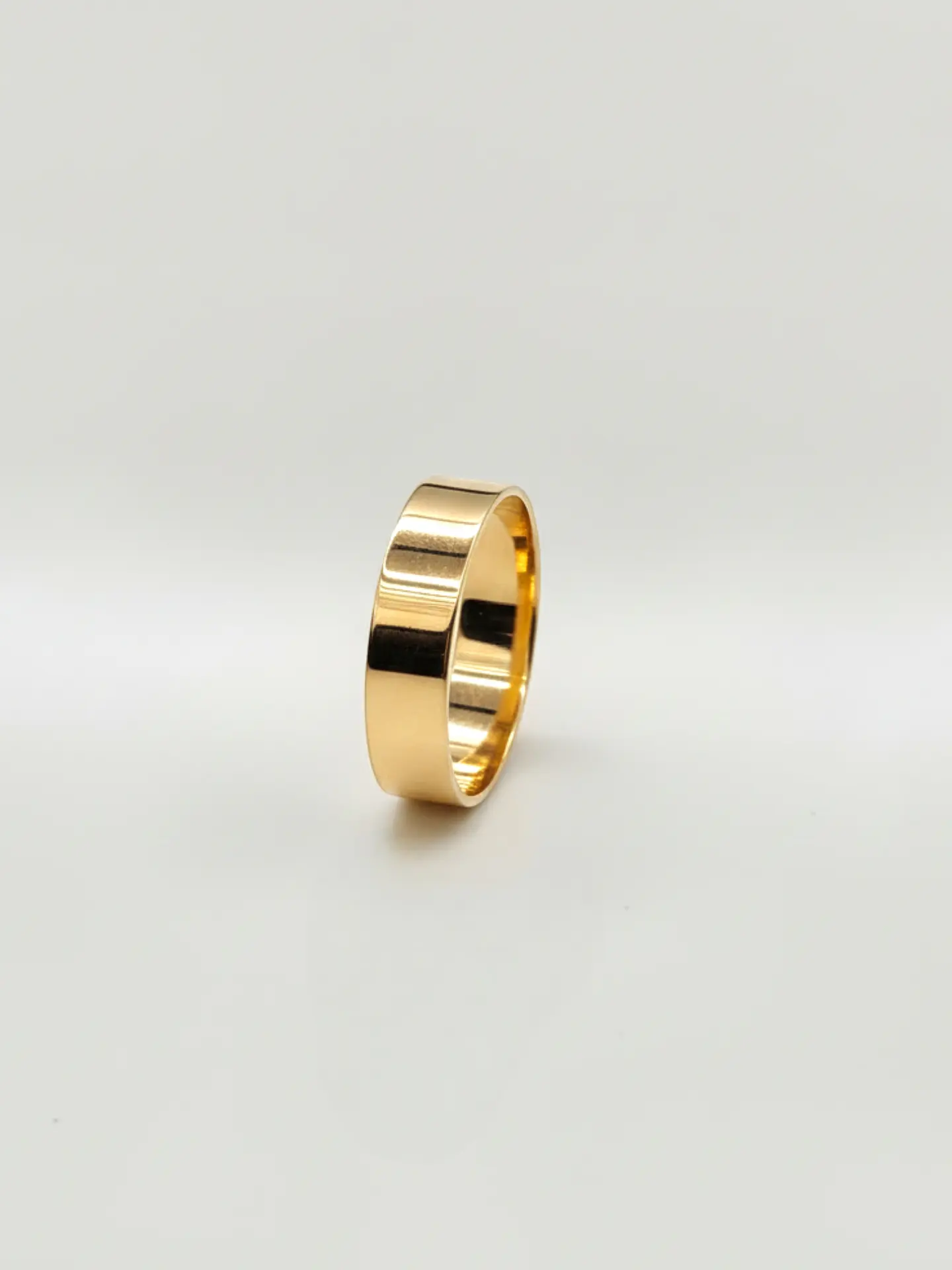 Argolla Individual Diseño Plano Oro 18k 2