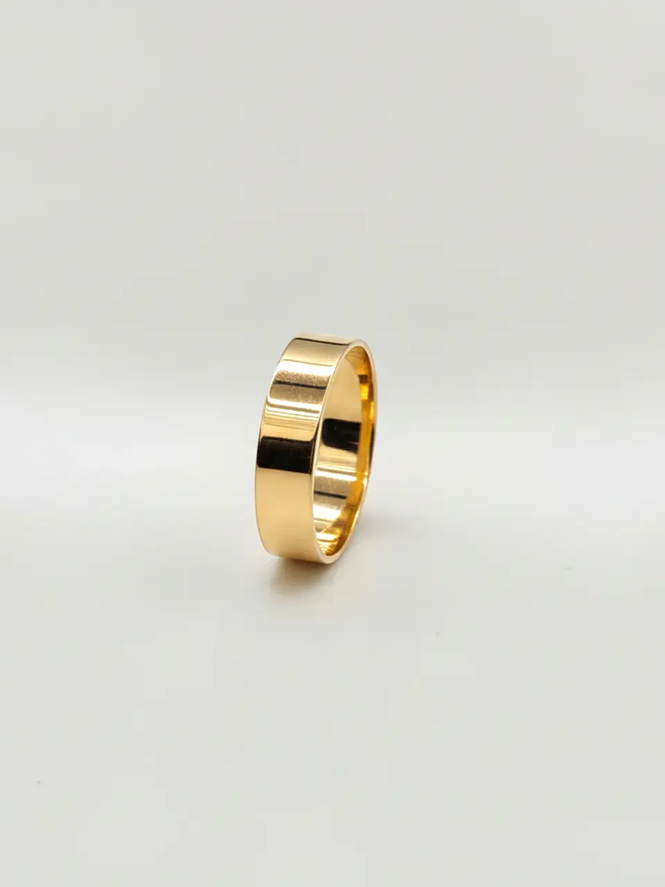 Argolla Individual Diseño Plano Oro 18k 2