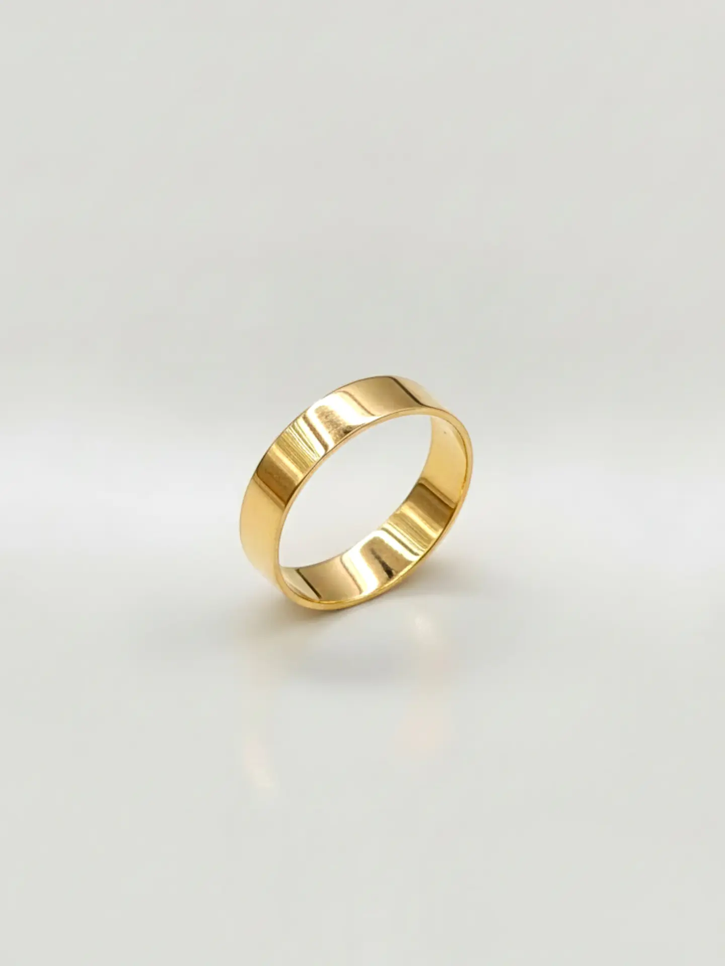 Argolla Individual Diseño Plano Oro 18k 3