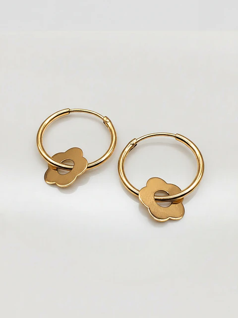 Aros Argolla Margarita Oro 18k