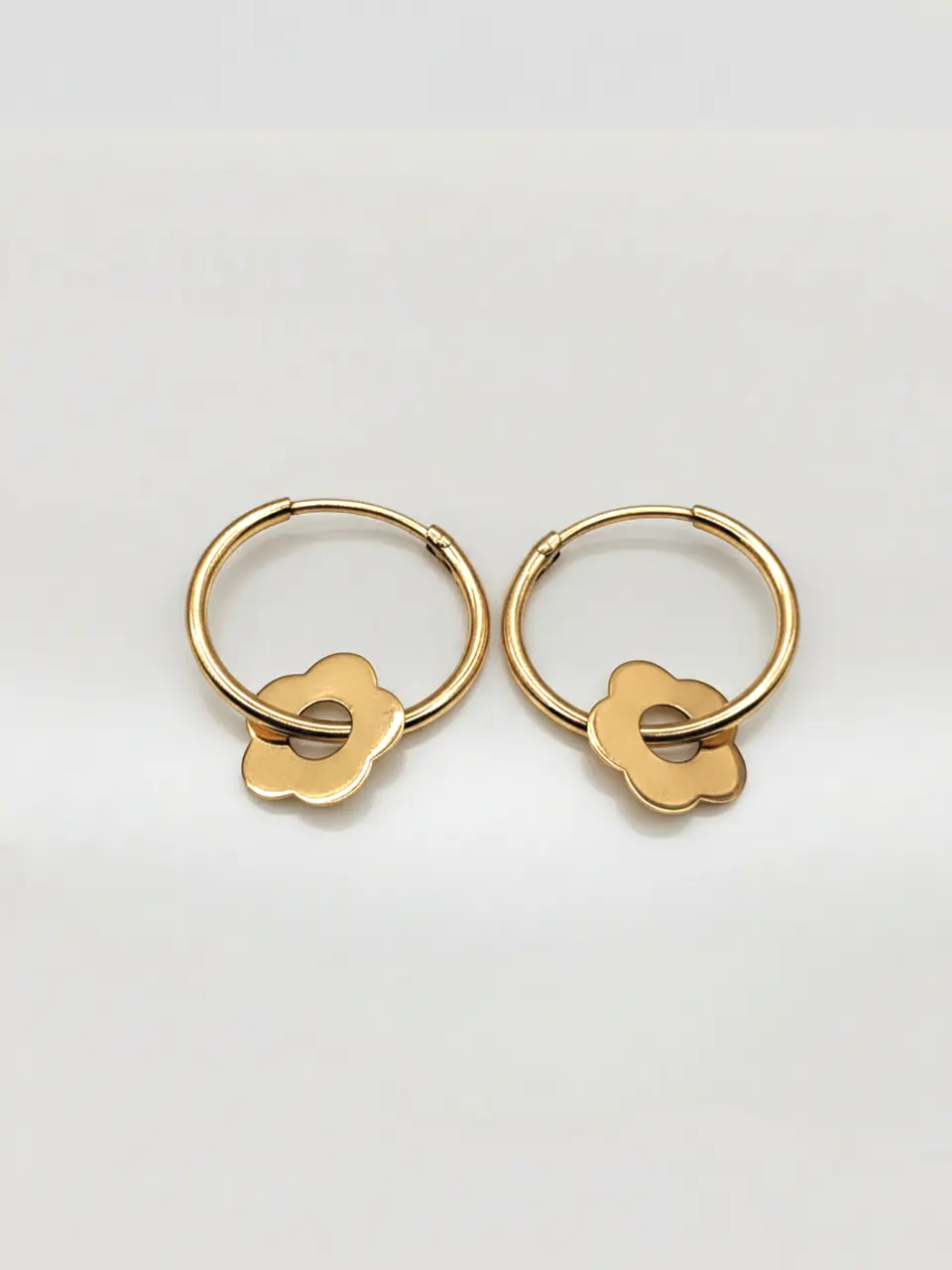 Aros Argolla Margarita Oro 18k 2