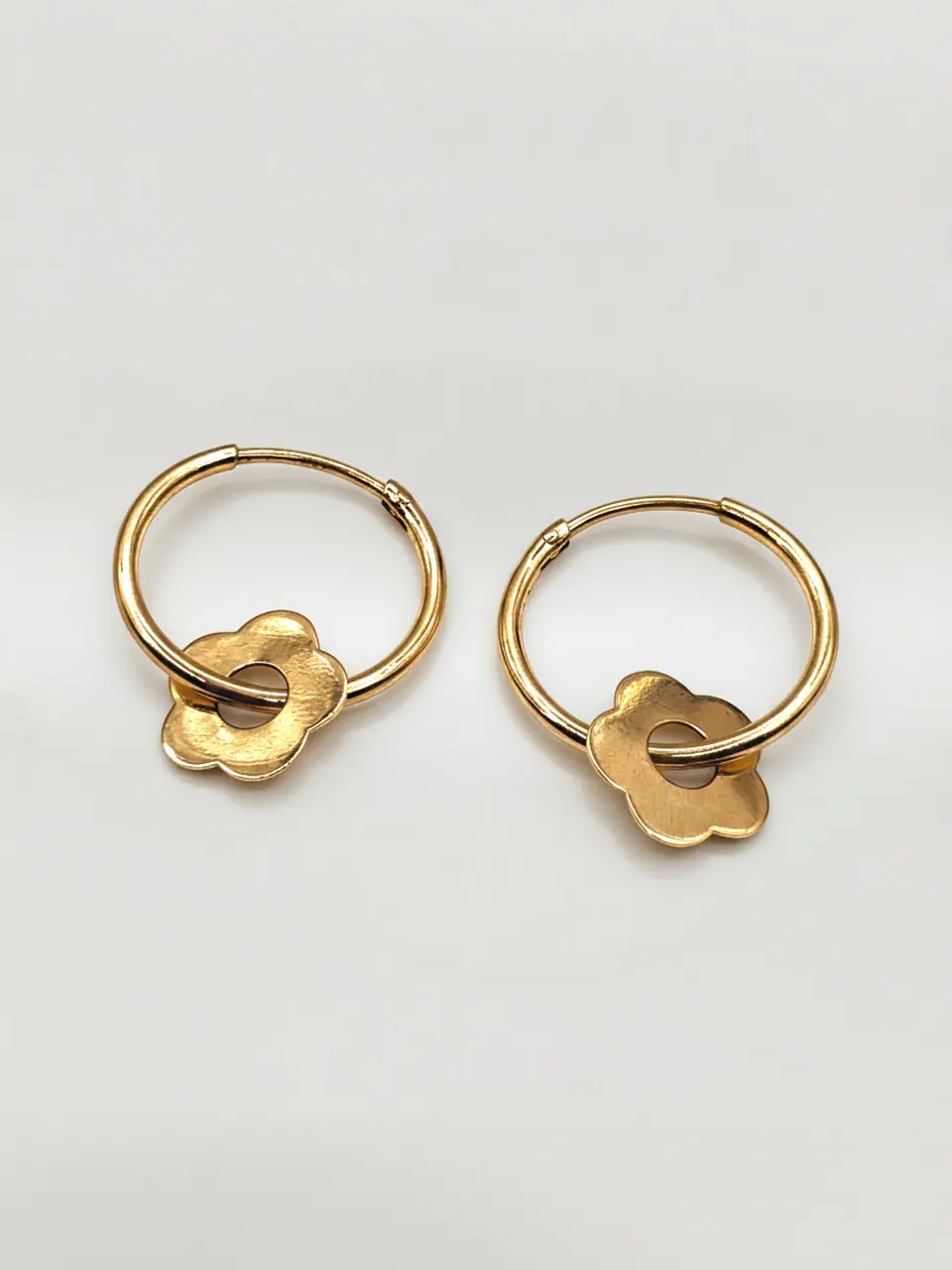 Aros Argolla Margarita Oro 18k 3