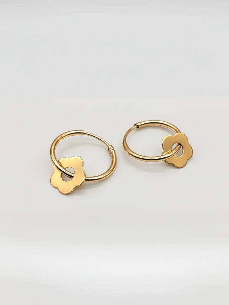 Aros Argolla Margarita Oro 18k 4