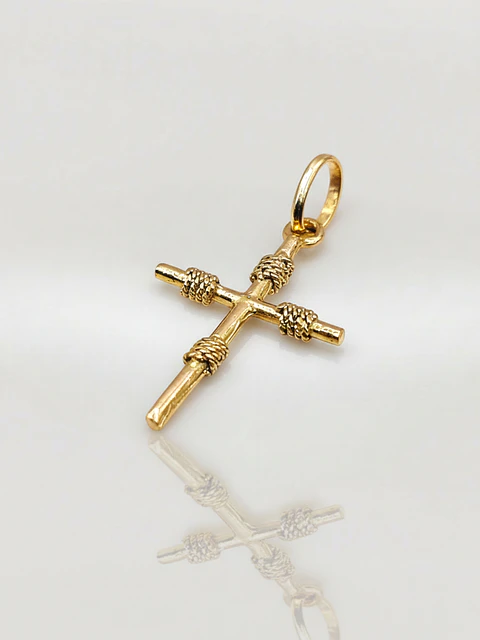 Colgante Cruz de Amarras Sagrada Oro 18k