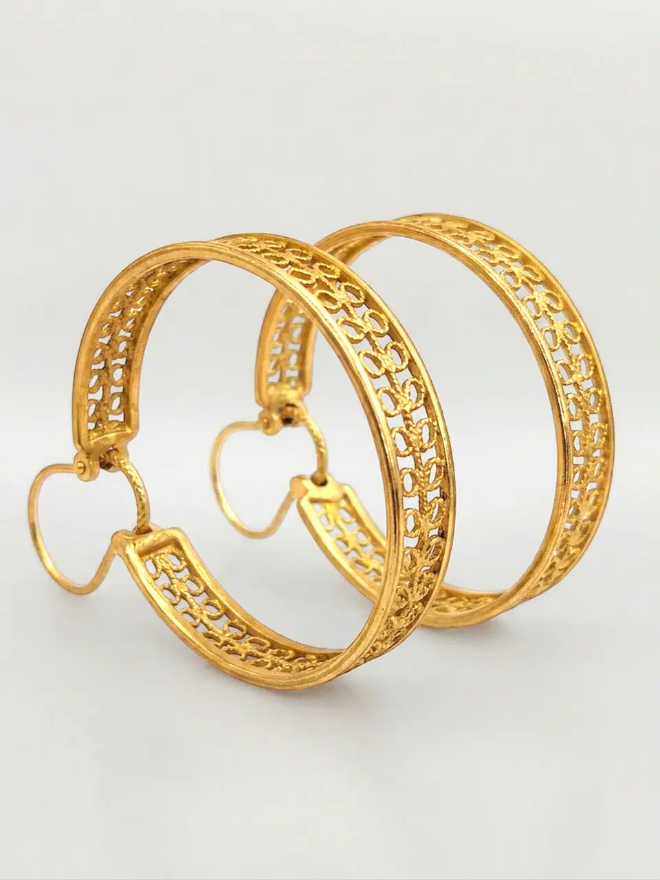 Aros Filigrana Arte Esculpido Oro 18k 4