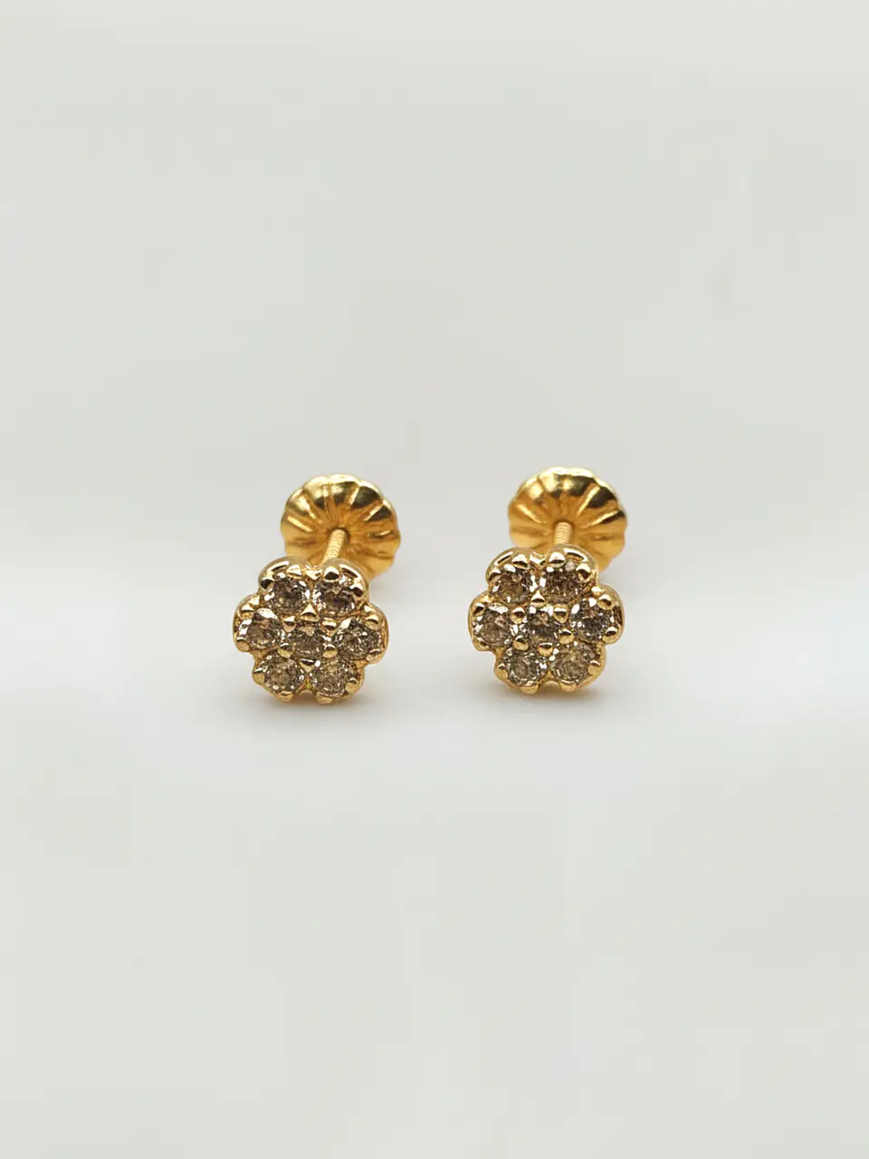 Aros Roseta Resplandor de Circón Mediano Oro 18k 3