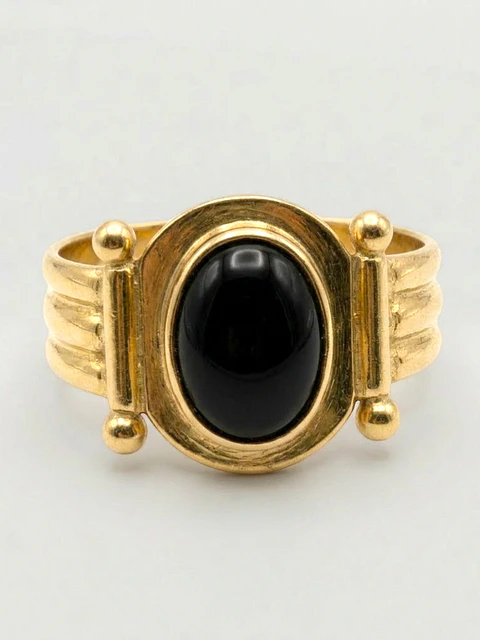 Anillo París Ónix Cabuchón Oro 18k