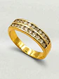 Anillo Doble Cintillo Resplandor Circón Oro 18k - Miniatura 3