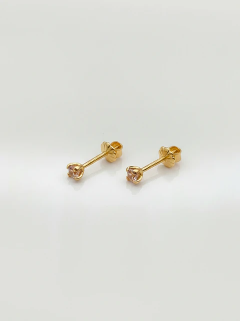 Aros Destello Rosa de Francia Chico Oro 18k