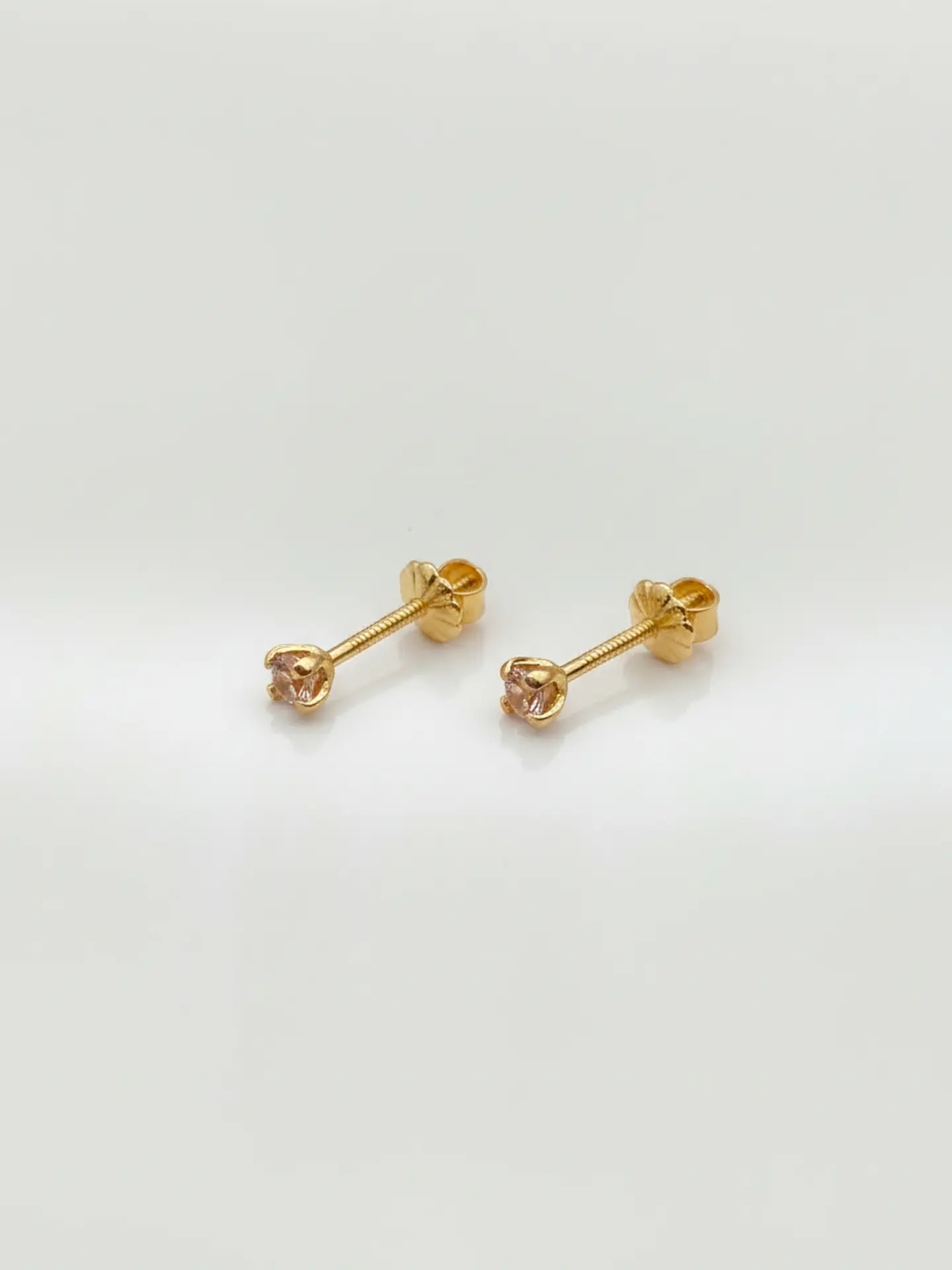 Aros Destello Rosa de Francia Chico Oro 18k 1