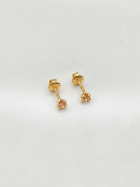 Aros Destello Rosa de Francia Chico Oro 18k