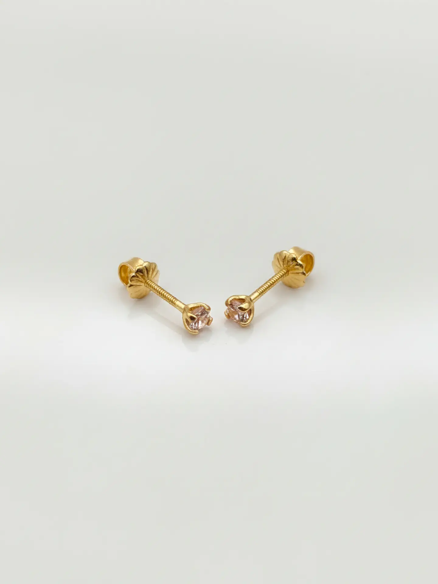 Aros Destello Rosa de Francia Chico Oro 18k 3