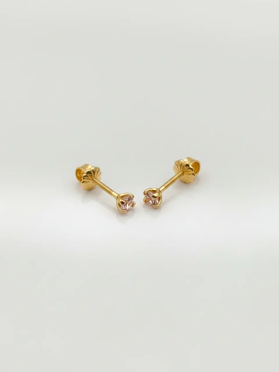 Aros Destello Rosa de Francia Chico Oro 18k 3