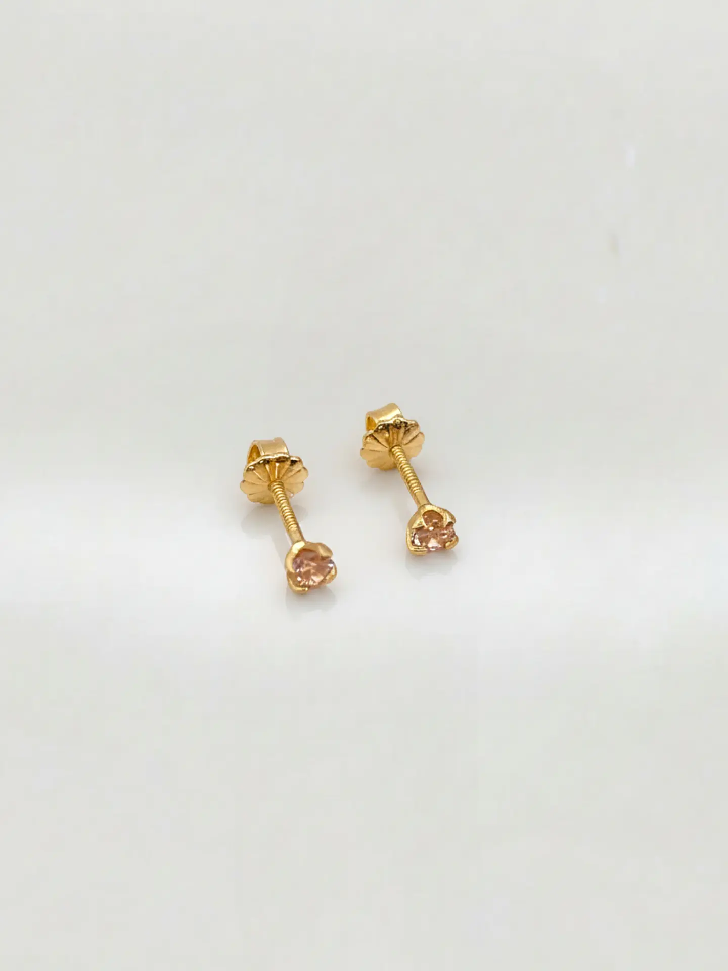 Aros Destello Rosa de Francia Chico Oro 18k 4