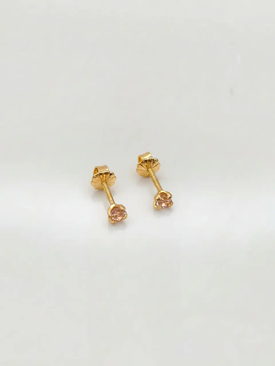 Aros Destello Rosa de Francia Chico Oro 18k 4