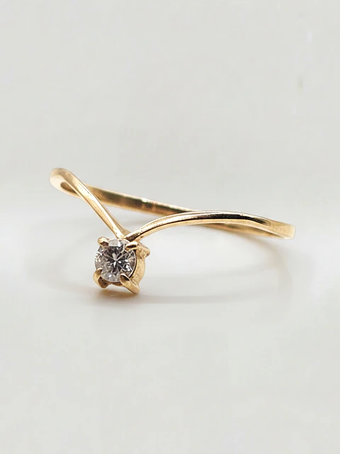 Anillo Venecia Brillo de Circón Oro 18k