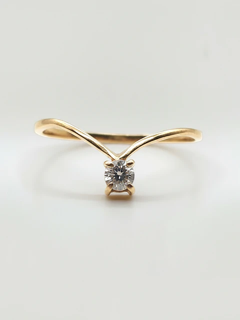Anillo Venecia Brillo de Circón Oro 18k