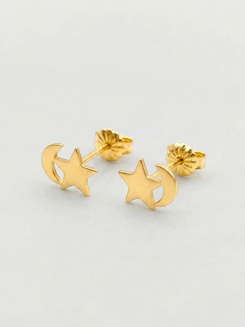 Aros Sueño Nocturno Luna y Estrella Grande Oro 18k 3