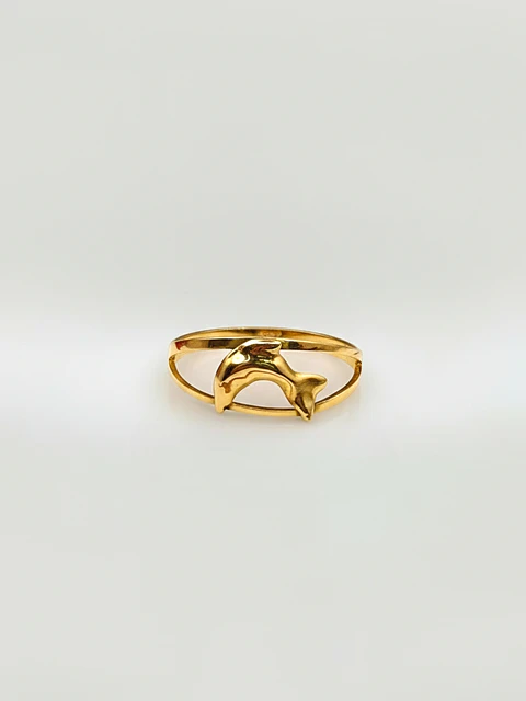 Anillo Juvenil Delfín de la Suerte Oro 18k