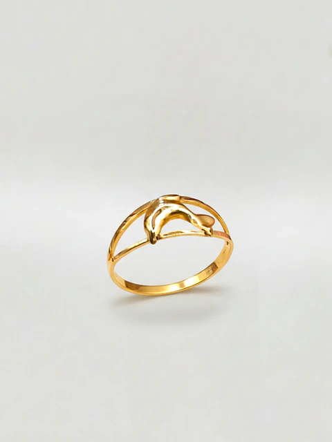 Anillo Juvenil Delfín de la Suerte Oro 18k